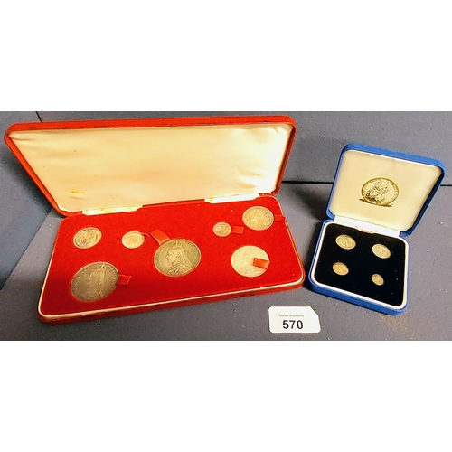 570 - Edward VII Maundy Money 4 Coin Set 1904 & Cased Queen Victoria Coin Set