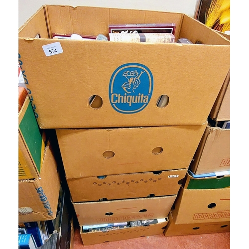 574 - 5 Good Boxes of Mixed Misc Books