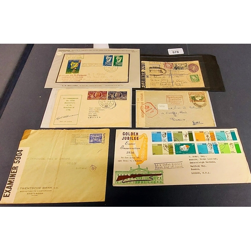 578 - Irish First Day Covers inc An Tostal, Golden Jubilee 1916, Examiner Opened Correspondence etc