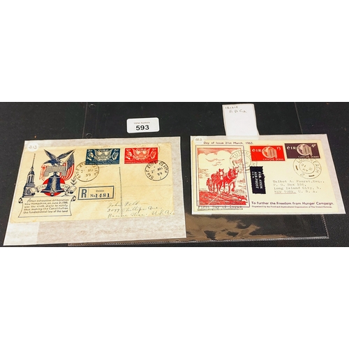 593 - 2 Irish First Day Covers inc Freedom From Hunger Campaign