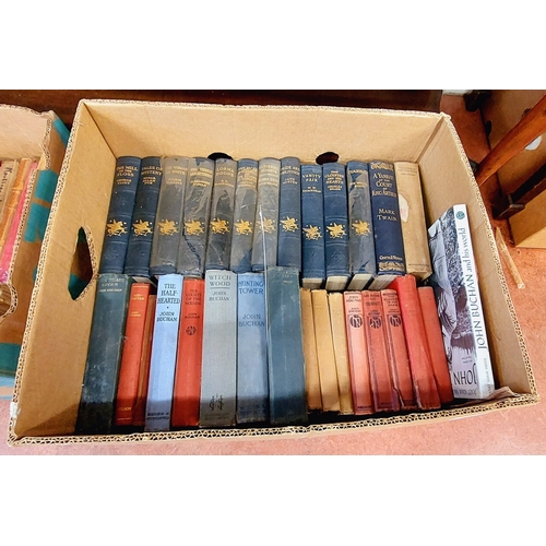 604 - Box Lot of Modern Hardback Literature inc John Buchan Collection and 1930's Daily Express Editions