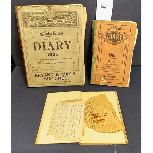 608 - 1916 & 1925 Diaries & Phonebook