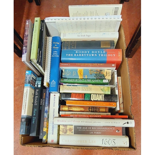 108 - Misc Box Lot of Books - inc. Irish Interest & World Exploration