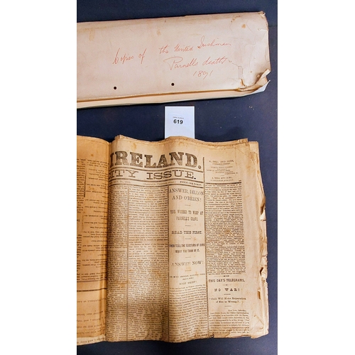 619 - 6 Editions of The United Ireland Newspapers 1891 inc Articles on the Death of Parnell.