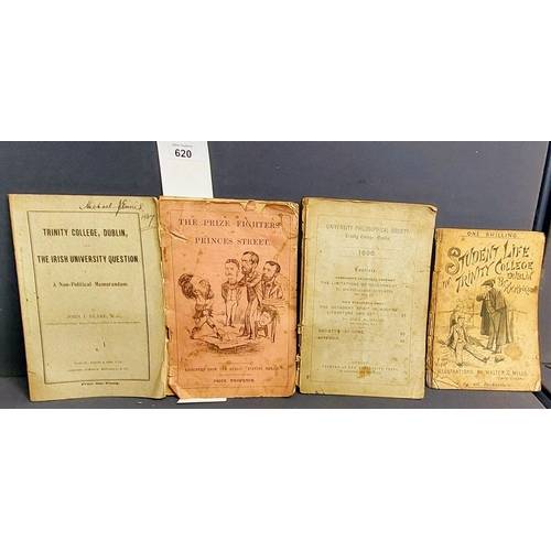 620 - 3 Late 1800's Trinity College Dublin Publications & The Prize Fighters of Princes Street