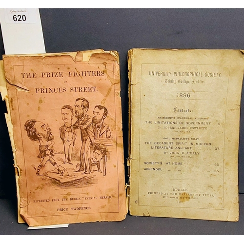 620 - 3 Late 1800's Trinity College Dublin Publications & The Prize Fighters of Princes Street