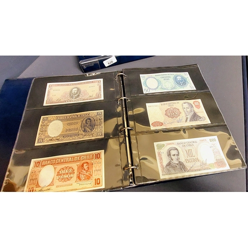 626 - 2 Albums of International Bank Notes inc South American Countries, Jamaica, Cuba, Mexico, Sierra Leo... 