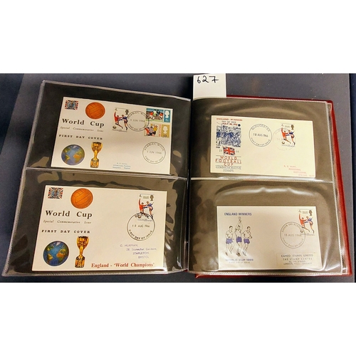 627 - Album of First Day Covers; 1930's, 40's, 50's, 60's to include England World Cup Winners 1966, Rober... 