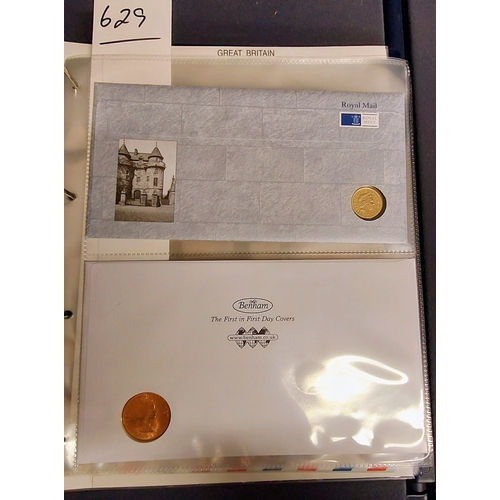 629 - 2 Albums of Royal Mail / Royal Mint Philatelic Numismatic First Day Covers; 1990s - 2000s