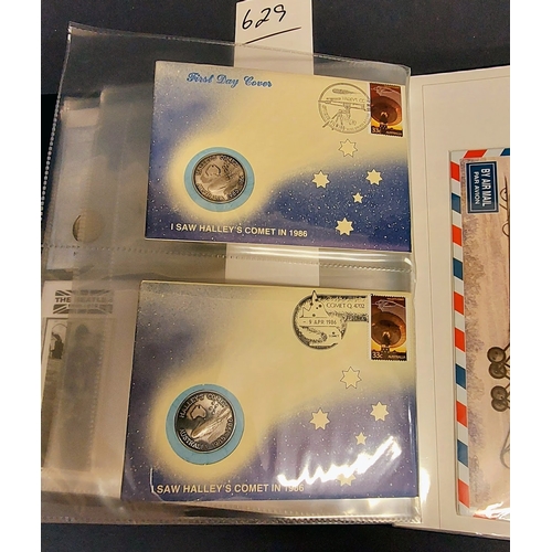 629 - 2 Albums of Royal Mail / Royal Mint Philatelic Numismatic First Day Covers; 1990s - 2000s