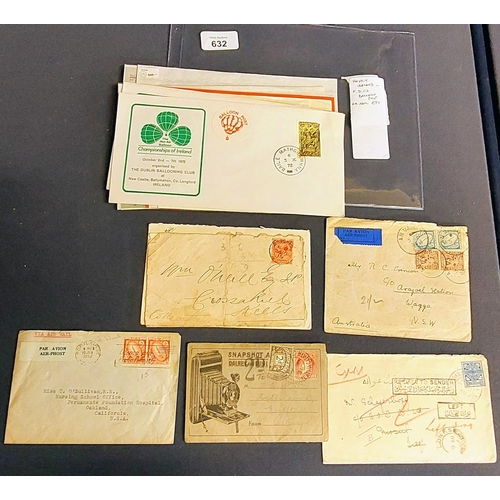 632 - Mostly Irish Lot of First Day Covers, Balloon Post, Airmail etc.