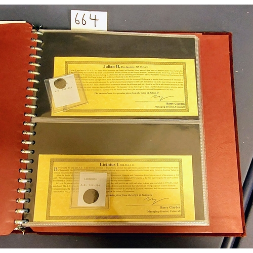 664 - Album of Roman Emperors Coins inc Correspondence from Coincraft