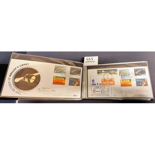 665 - 2 Superb Albums of First Day Covers with many Signed - inc by Patrick Moore, David Attenborough, Dav... 