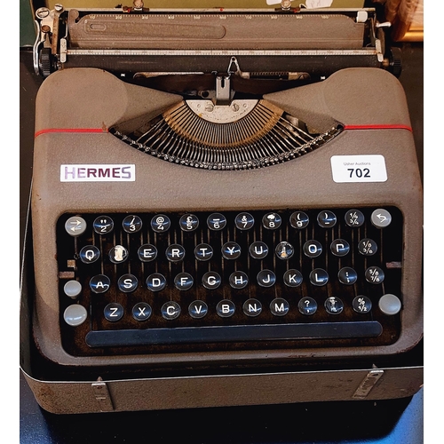 702 - Hermes Cased Typewriter