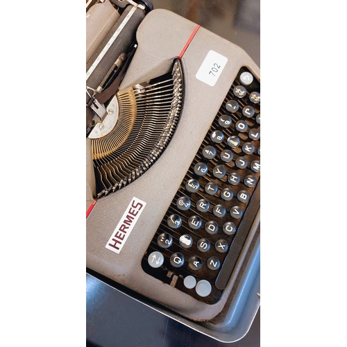 702 - Hermes Cased Typewriter