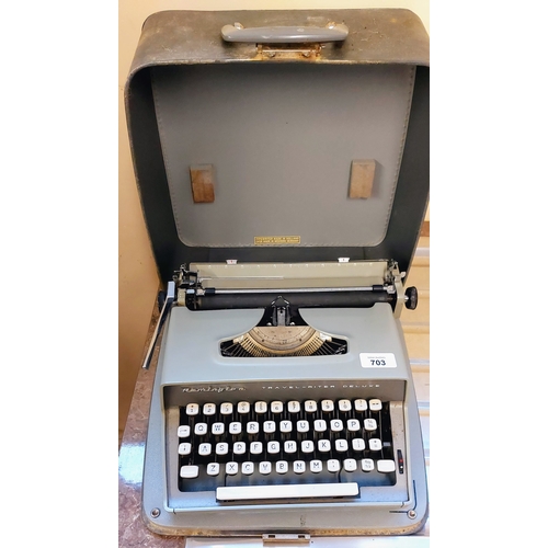 703 - Remington Travel-Riter Deluxe Cased Typewriter