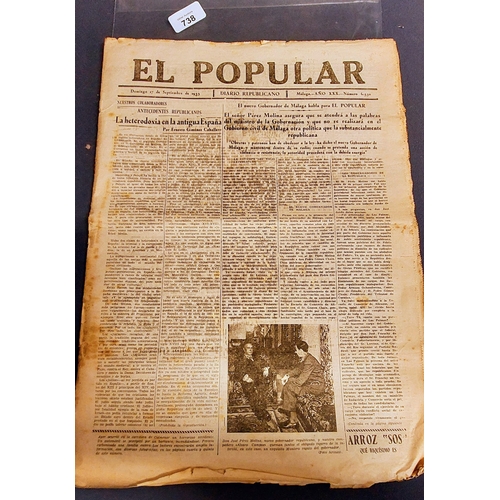 738 - El Popular Newspaper September 17th 1933