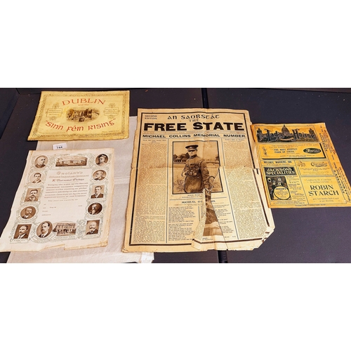 744 - An Saorstat; The Free State - Michael Collins Memorial Number, National Pledge Document, Dublin & Th... 