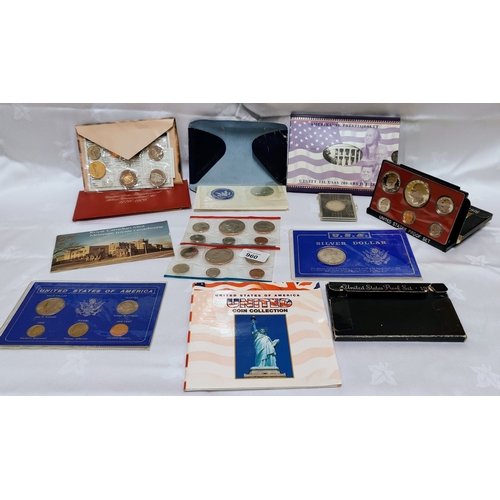 960 - Collection of American Coin Sets, Proof Coin Sets - inc Bicentennial Silver Uncirculated Set, 1974 E... 