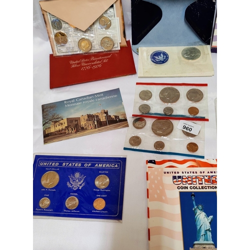 960 - Collection of American Coin Sets, Proof Coin Sets - inc Bicentennial Silver Uncirculated Set, 1974 E... 