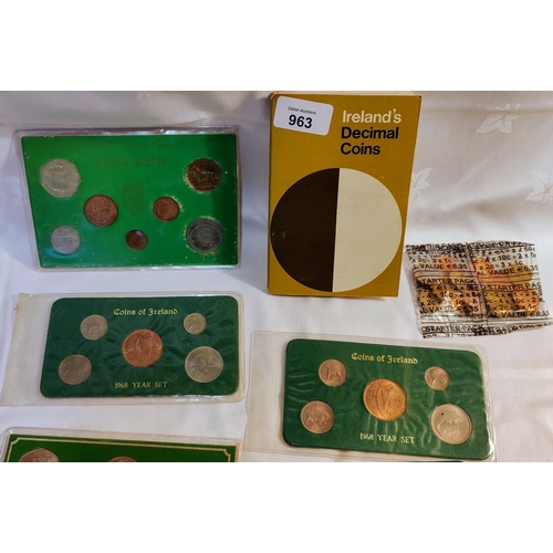 963 - Irish Coin Sets inc Decimal Coins etc