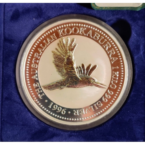 967 - The Australian Kookaburra 1KG Silver Coin. The Perth Mint $30 Dollars 1996