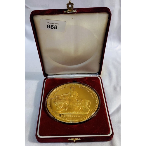 968 - Large Commemorative Una and The Lion Coin in Presentation Case - 188 gram, 90mm Diameter