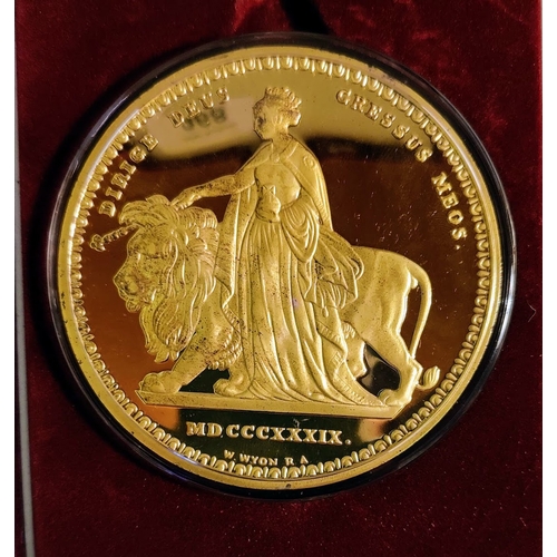 968 - Large Commemorative Una and The Lion Coin in Presentation Case - 188 gram, 90mm Diameter