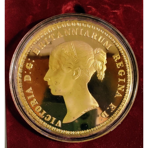 968 - Large Commemorative Una and The Lion Coin in Presentation Case - 188 gram, 90mm Diameter