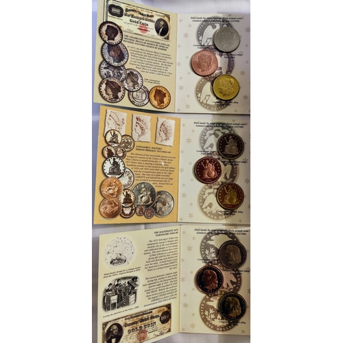 970 - 6 Classic Silver Dollar Series American 3 Piece Coin Sets