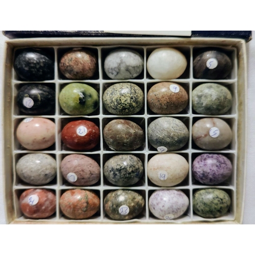 971 - Boxed Collection of Hand-Crafted Natural Mineral Stone Eggs