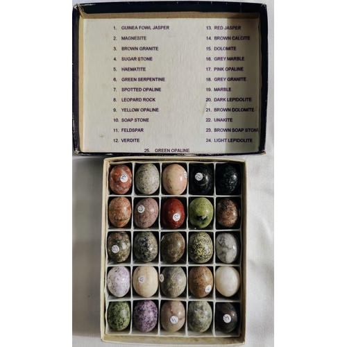 971 - Boxed Collection of Hand-Crafted Natural Mineral Stone Eggs