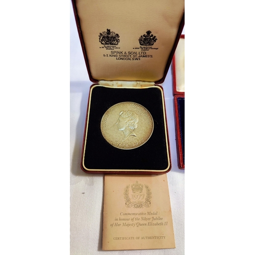 974 - Edward VII Coronation Medal in Presentation Box & The Queens Silver Jubilee 1977 Sterling Silver Med... 