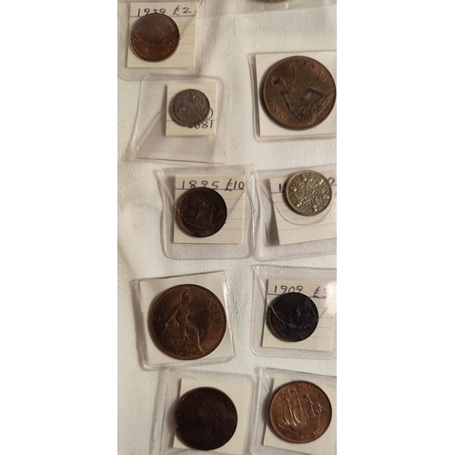 990 - Collection of UK Coins - inc 1937 Crown, Jersey 1/12 of a Shilling, Pennies (some early), 1901 Sixpe... 