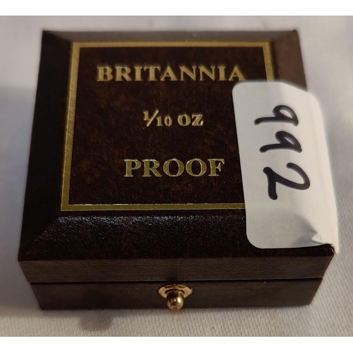 992 - Royal Mint 2002 Gold Proof Britannia £10 Coin - 1/10 ounce