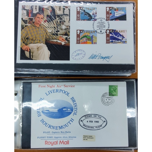 665 - 2 Superb Albums of First Day Covers with many Signed - inc by Patrick Moore, David Attenborough, Dav... 