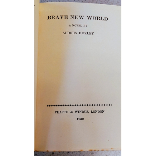 621 - Brave New World by Aldous Huxley - 1st Edition 1932 with Dust Jacket