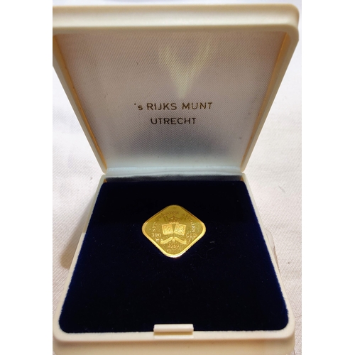 997 - Netherlands Antilles Cased Commemorative Gold Token 1980