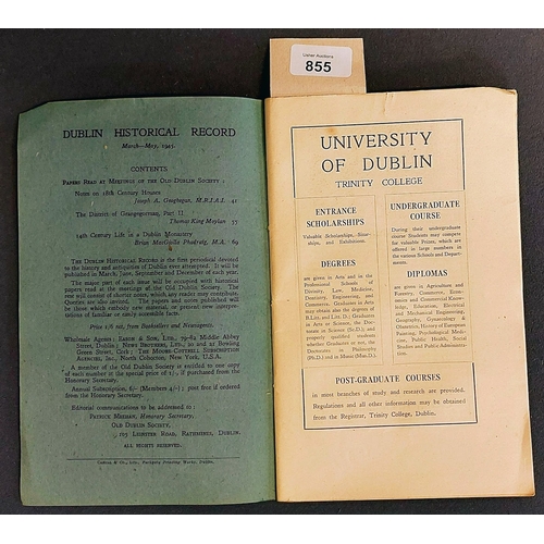 855 - Dublin Civic Week 1927 Handbook & 5 Dublin Historical Record Quarterlies 1939, 41 & 45.