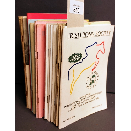 860 - Collection of Irish Pony Society Annuals and Yearbooks 1960s, 80s & 90s