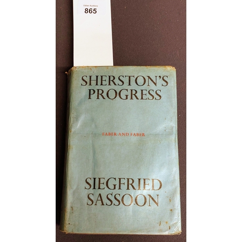 865 - 4 Hardback Volumes - Sherston's Progress by Siegfried Sassoon, Merry Hall by Beverley Nichols, Vicki... 