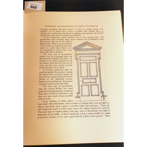 869 - Georgian Mansions in Ireland by Thomas U Sadleir & Page L Dickinson 1915