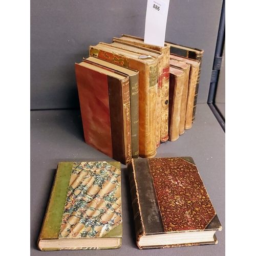 886 - 11 Leather Bound French Editions - Literature and Poetry - Poésies de Catulle 1803, etc