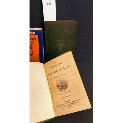 890 - Speeches from the Dock 1867, The Anglers Guide to the Irish Free State, 2 Vols of Irish Names of Pla... 