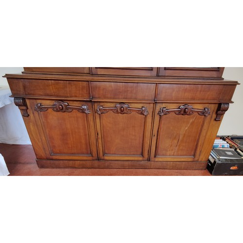 1002 - 3 Door Glazed Top Early Victorian Mahogany Bookcase
C. 227cm H x 183cm W x 50cm D