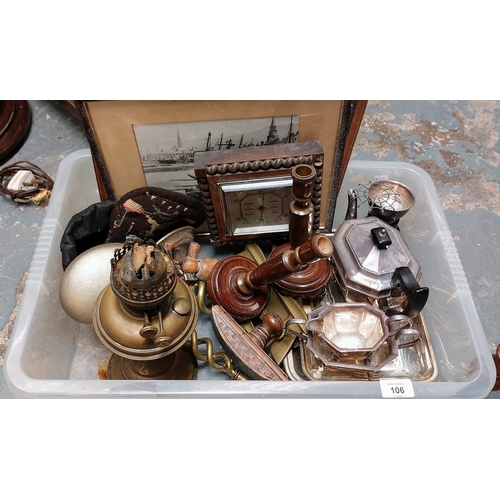 106 - Large Collection of Antique Items inc Brass, Silver Plate, Treen etc