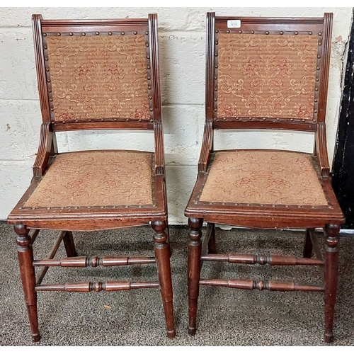 111 - Pair of Mahogany Padded Seat Chairs