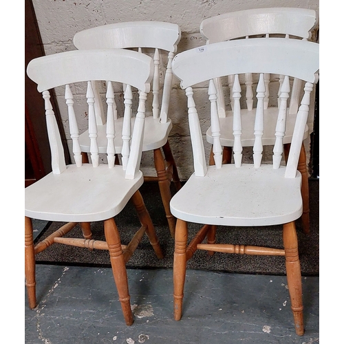 116 - 4 Painted Pine Country Kitchen Chairs