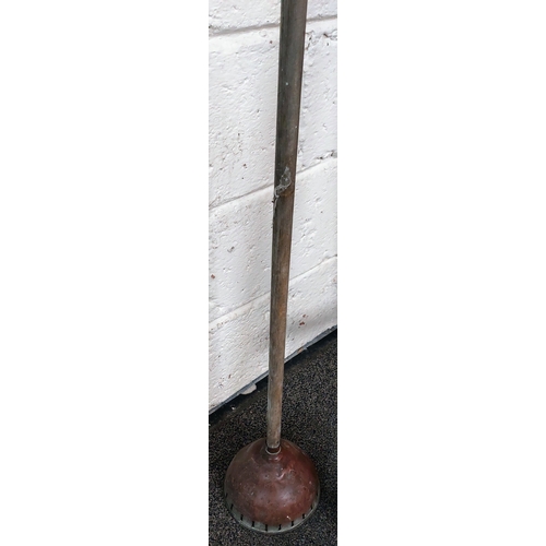 131 - Wooden Easel, Wicker Carpet Beater & Copper Top Washing Plunger