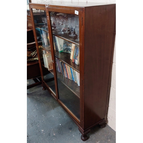 15 - Mahogany Glazed Front Floor Bookcase - C. 107cm W x 124cm H x 32cm D